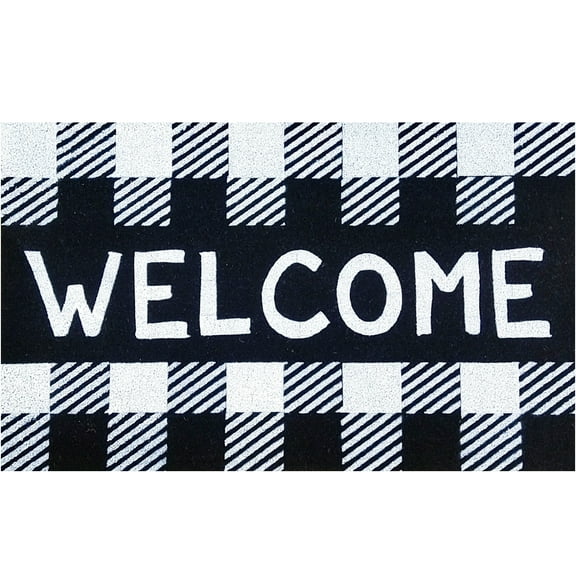 Briarwood Lane Checkered Welcome Large Coir Doormat 30 x 48