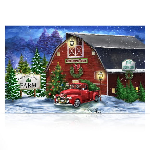 Briarwood Lane Canvas Art 24x16 Christmas Tree Farm For Christmas Large Canvas Art Large Lighted Canvas Wall Art LED Lights Christmas Themed Decor