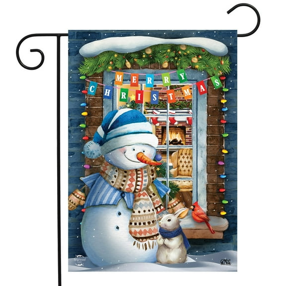 Briarwood Lane Christmas Window Snowman Garden Flag
