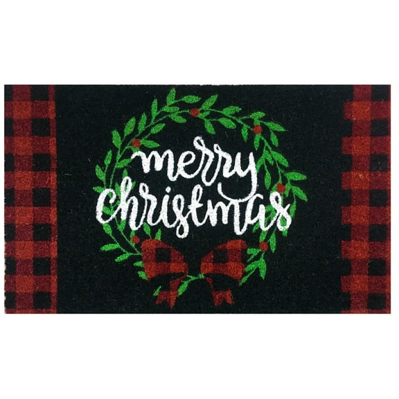 Briarwood Lane Christmas Wreath Natural Fiber Coir Doormat