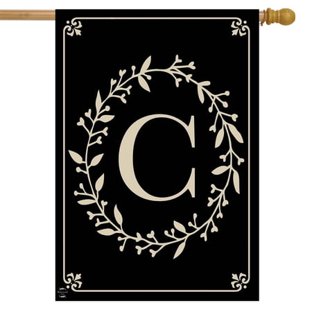 Briarwood Lane Classic Monogram Letter C Double-Sided House Flag
