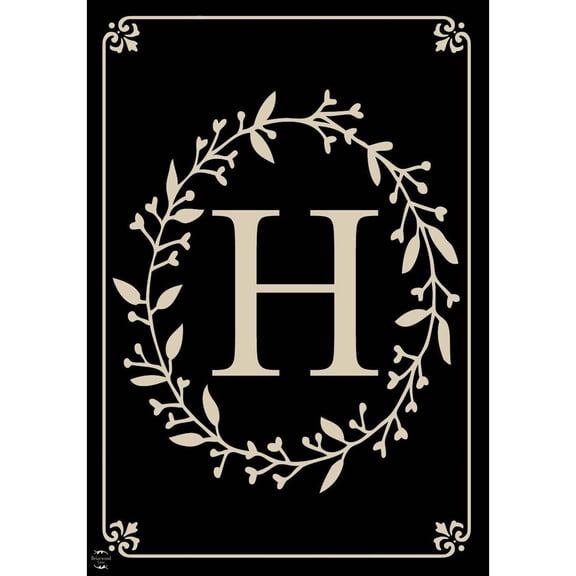 Briarwood Lane Everyday Double Sided House Flag 40x28 For Outdoor Classic Monogram Letter H Double-Sided House Flag