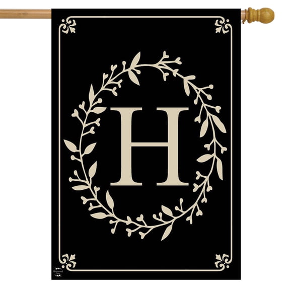 Briarwood Lane Classic Monogram Letter H Double-Sided House Flag