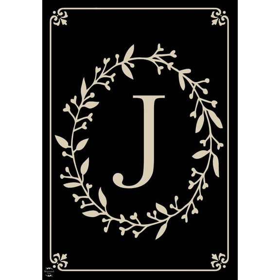 Briarwood Lane Everyday Double Sided House Flag 40x28 For Outdoor Classic Monogram Letter J Double-Sided House Flag