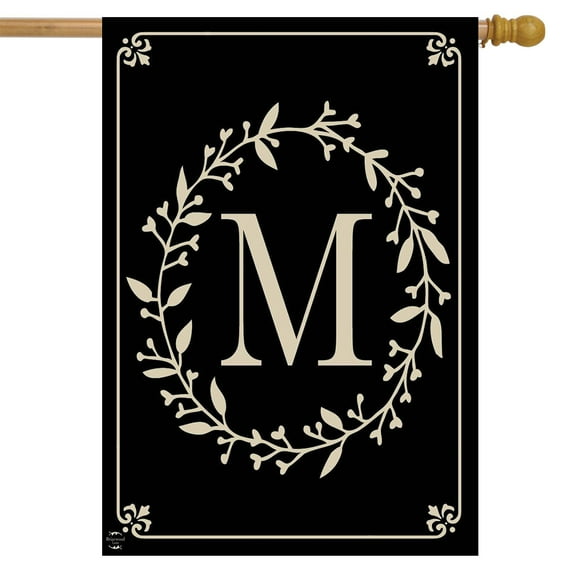 Briarwood Lane Classic Monogram Letter M Double-Sided House Flag