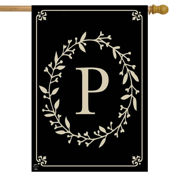 Briarwood Lane Classic Monogram Letter P Double-Sided House Flag