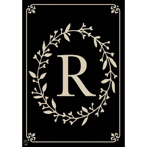 Briarwood Lane Everyday Double Sided House Flag 40x28 For Outdoor Classic Monogram Letter R Double-Sided House Flag