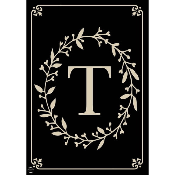 Briarwood Lane Everyday Double Sided House Flag 40x28 For Outdoor Classic Monogram Letter T Double-Sided House Flag