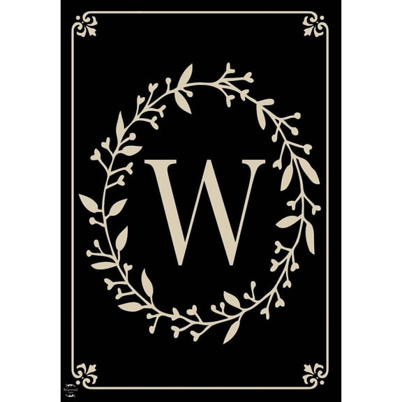 Briarwood Lane Everyday Double Sided House Flag 40x28 For Outdoor Briarwood Lane Classic Monogram Letter W Double-Sided House Flag