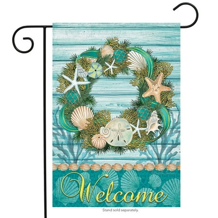 Briarwood Lane Coastal Wreath Summer Garden Flag