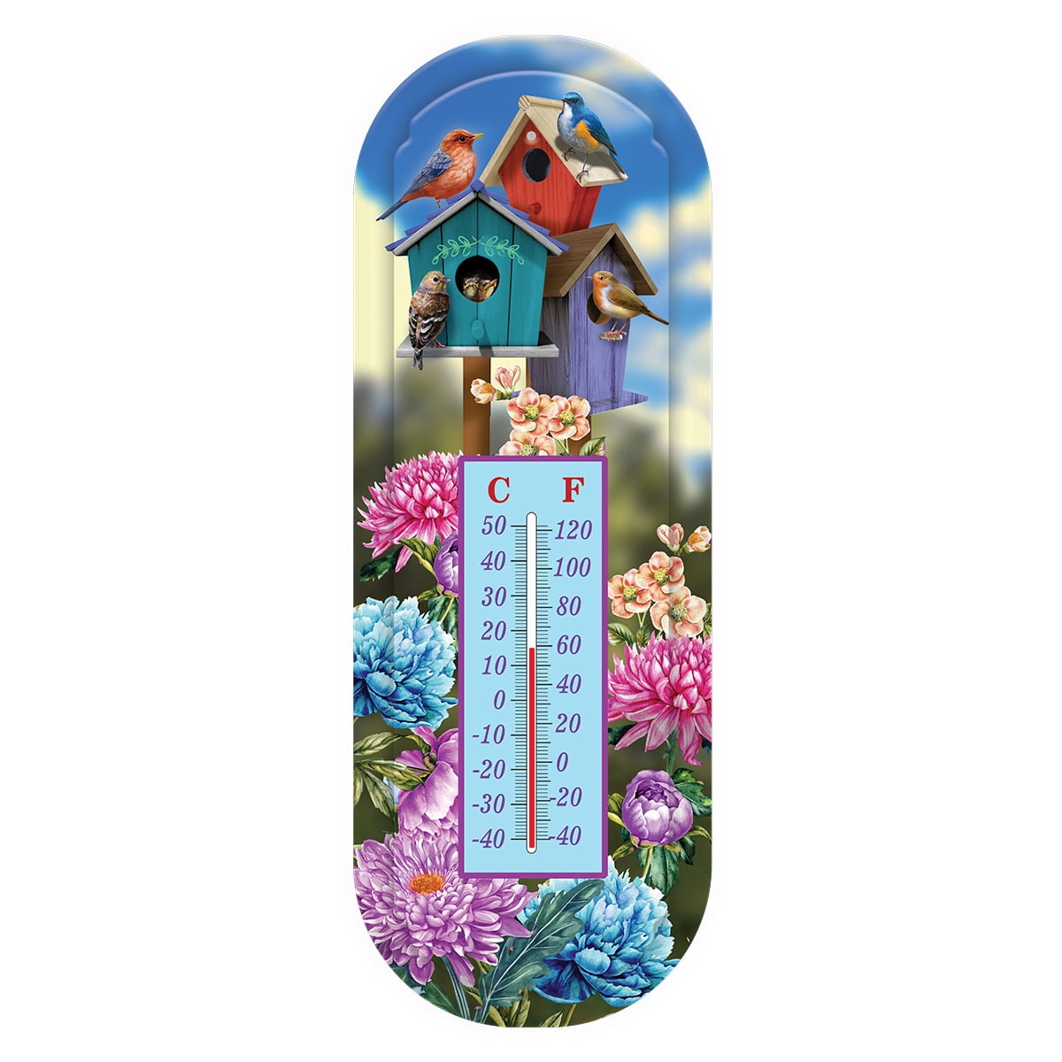 Briarwood Lane Spring Thermometer 17x6 Colorful Birdhouses For Spring ...