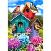 Briarwood Lane Garden Flag 12x18 For Outdoor Colorful Birdhouses Spring For Spring Garden Flag Flags For Outside