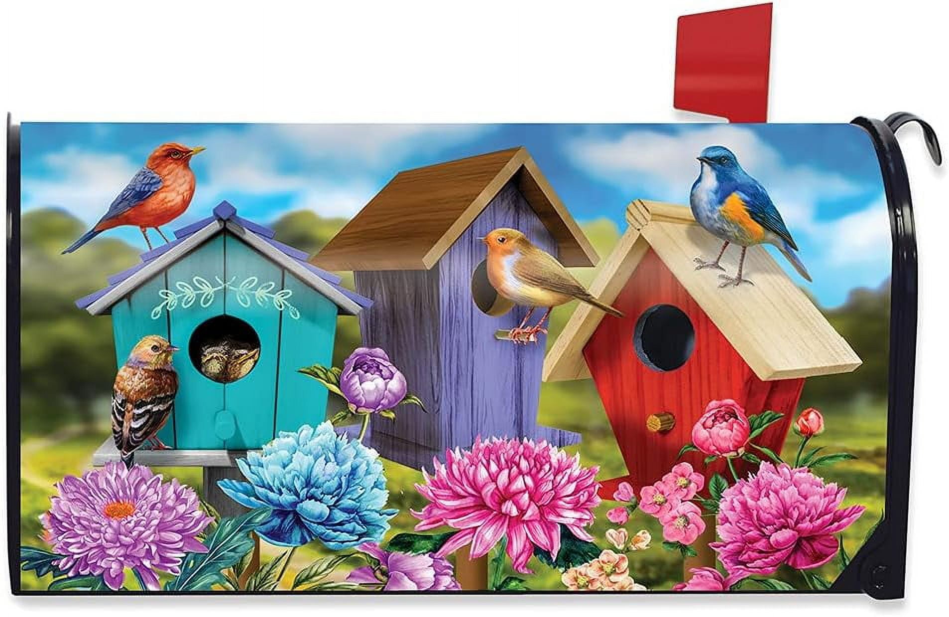Briarwood Lane Colorful Birdhouses Spring Large Mailbox Cover Oversized