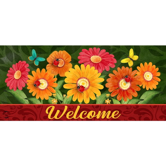 Briarwood Lane Spring Colorful Daisies Mini Mat 22x10 Indoor Outdoor For Spring Doormat