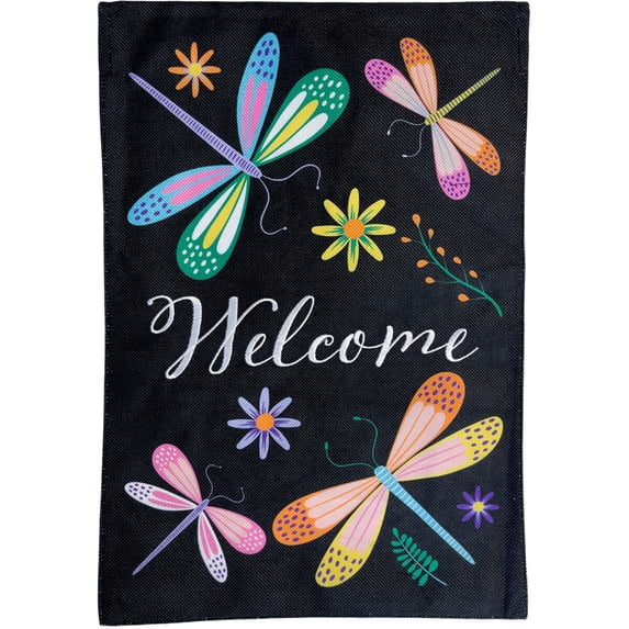 Briarwood Lane Garden Flag 12x18 For Outdoor Colorful Dragonflies Spring Burlap For Spring Garden Flag Flags For Outside