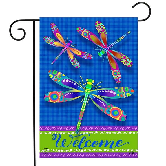 Briarwood Lane Colorful Dragonflies Summer Garden Flag