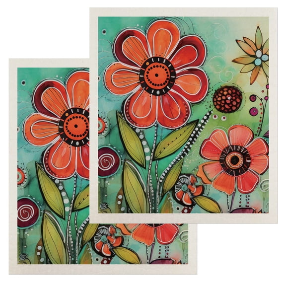 Briarwood Lane Colorful Garden Swedish Dishcloth (2-pack)