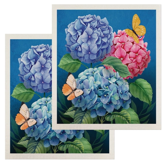 Briarwood Lane Colorful Hydrangeas Swedish Dishcloth (2-pack)