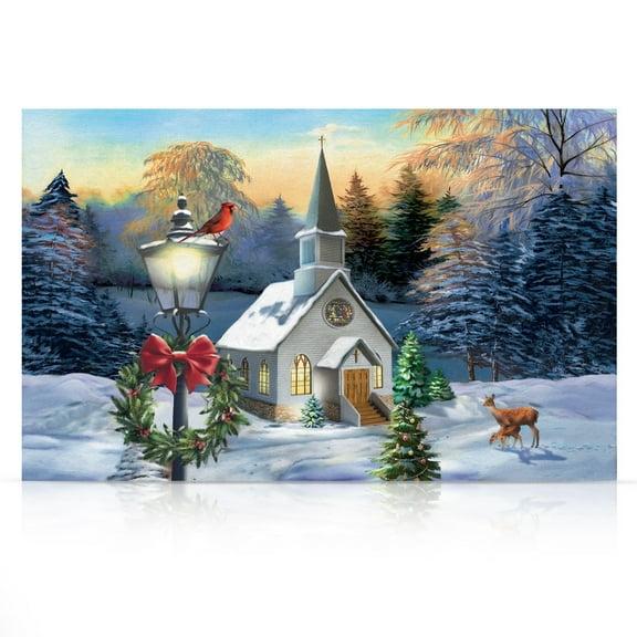 Briarwood Lane Come All Ye Faithful Large LED Canvas Art