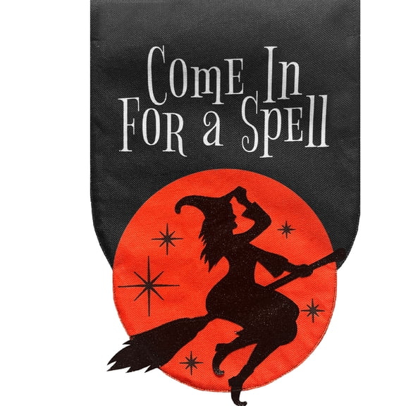 Briarwood Lane Halloween Burlap House Flag 40x28 For Outdoor Come in For a Spell For Halloween House Flag