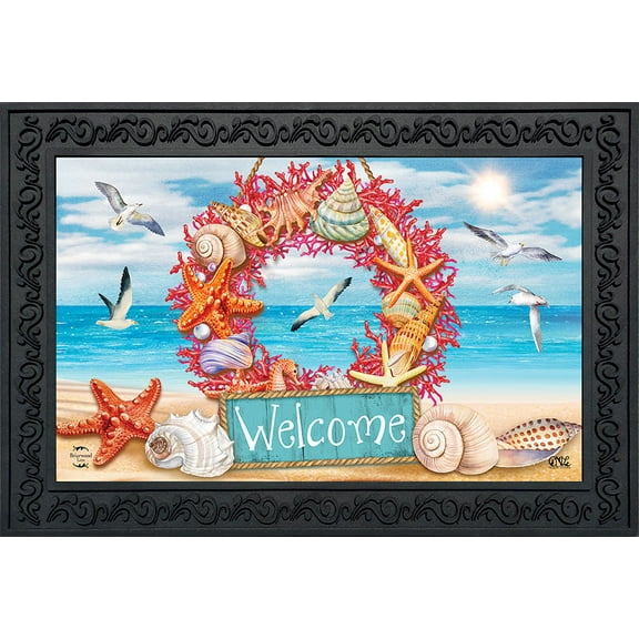 Briarwood Lane Coral Wreath Doormat