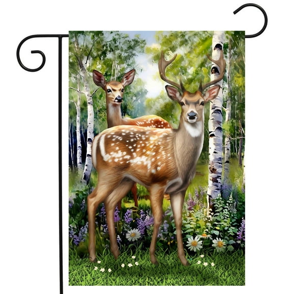 Briarwood Lane Deer in Forest Garden Flag