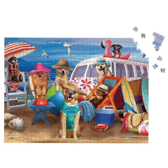 Briarwood Lane Summer Jigsaw Puzzle 1000 Pieces Adult Finished Size 29.5x19.68 Dog Days Beach Puzzle For Game Night