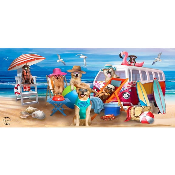Briarwood Lane Summer Dog Days Beach Mini Mat 22x10 Indoor Outdoor For Summer Doormat