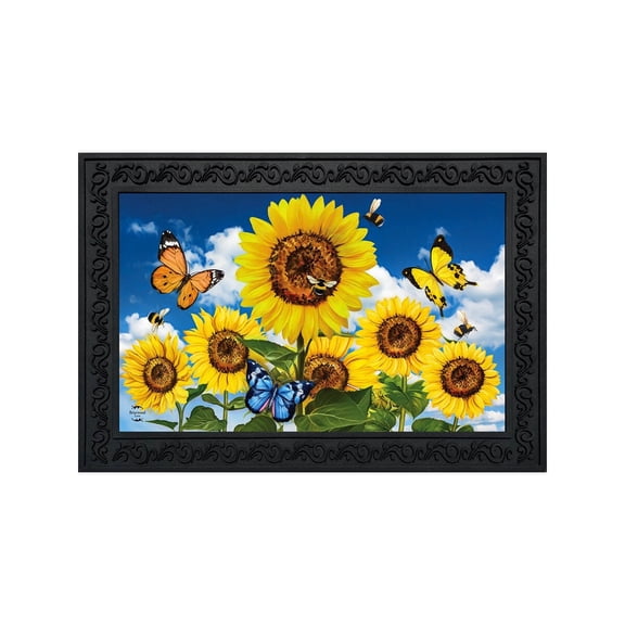 Briarwood Lane Doormat 30x18 Indoor Outdoor Sunflowers and Bees Summer For Summer Doormat