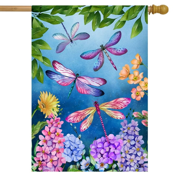 Briarwood Lane Dragonflies House Flag