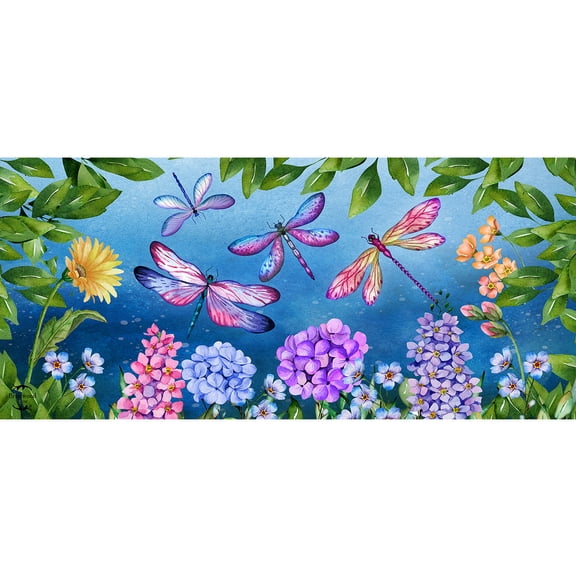Briarwood Lane Spring Dragonflies Mini Mat 22x10 Indoor Outdoor For Spring Doormat