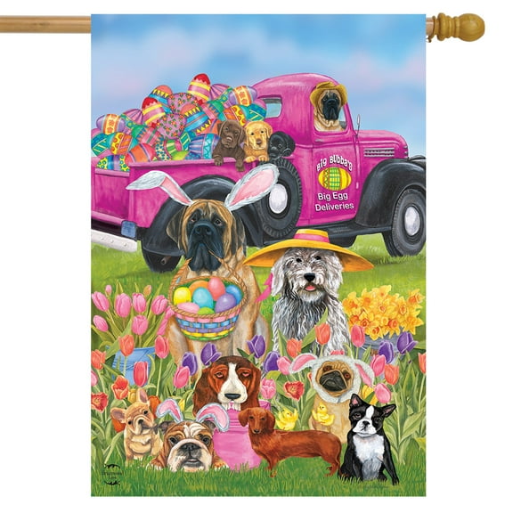 Briarwood Lane Easter Dogs Holiday House Flag