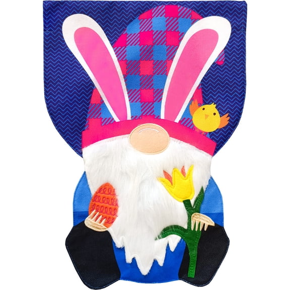 Briarwood Lane House Flag 40x28 For Outdoor Easter Gnome Burlap For Easter House Flag