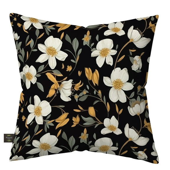 Briarwood Lane Elegant Flowers Burlap Pillow
