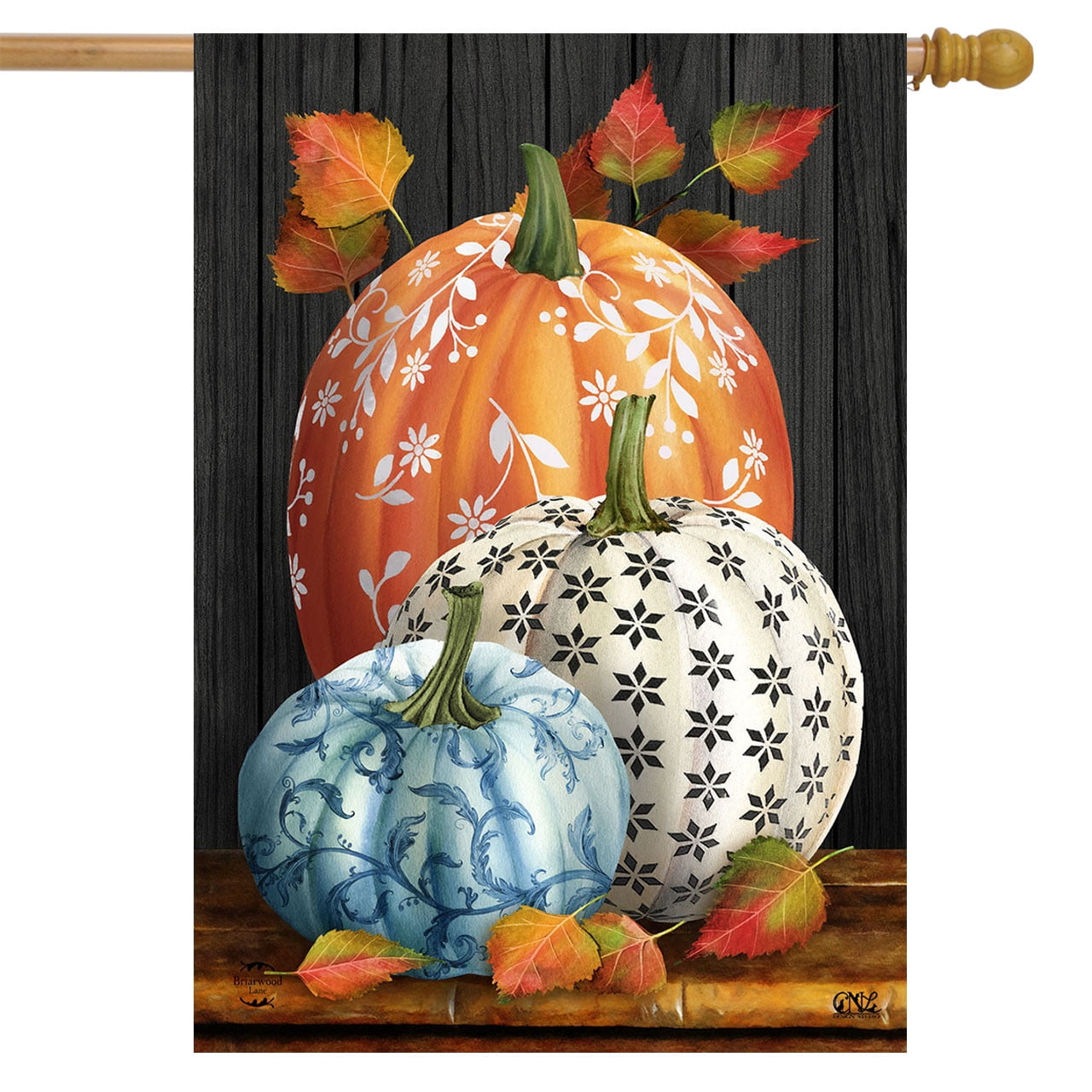 Briarwood Lane Elegant Pumpkins House Flag - Walmart.com