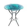 thumbnail image 1 of Briarwood Lane Blue Swirl Glass Birdbath, 1 of 3