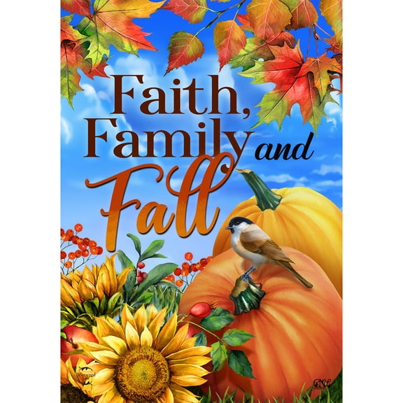 Briarwood Lane Double Sided House Flag 40x28 For Outdoor Faith Family and Fall For Fall House Flag