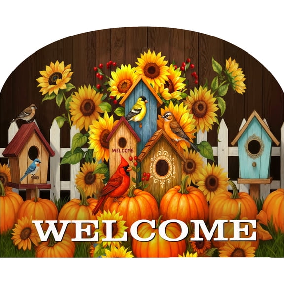 Briarwood Lane Fall Art Sign 8.25x10.25 Fall Birdhouse Trio