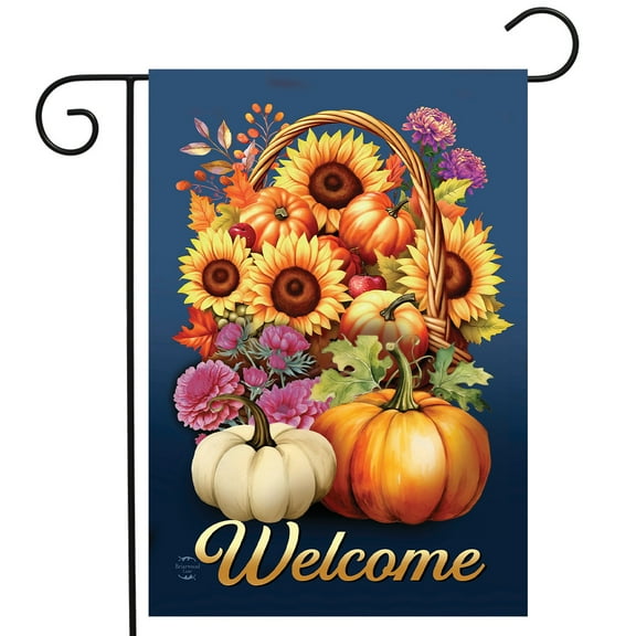 Briarwood Lane Fall Basket Garden Flag