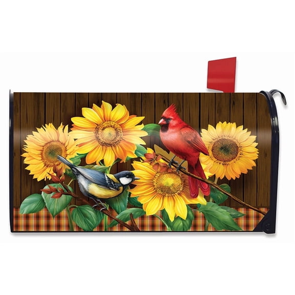 Briarwood Lane Fall Birds And Sunflowers Mailbox Cover