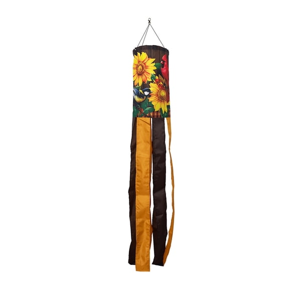 Briarwood Lane Fall Fall Birds and Sunflowers Windsock Wind Twister 40x6 For Fall Wind Spinner