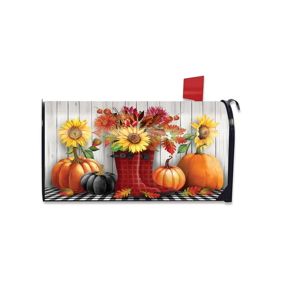 Briarwood Lane Fall Mailbox Cover - Standard Size - Fall Boots For Fall Mailbox Cover