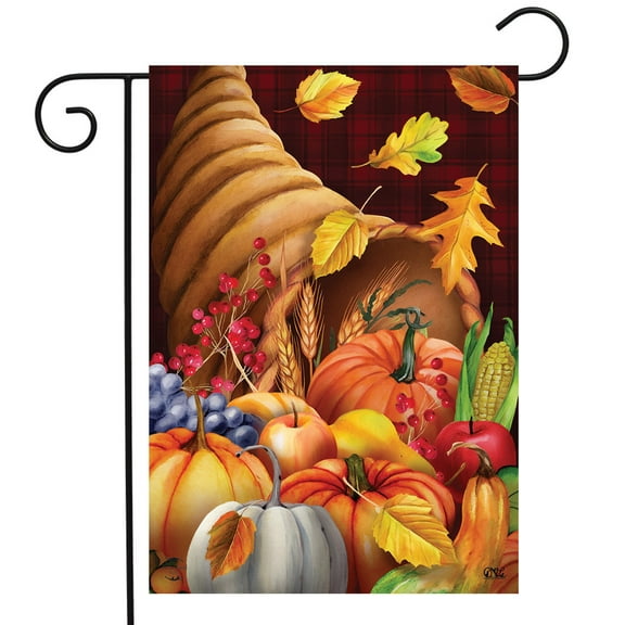 Briarwood Lane Fall Bounty Cornucopia Holiday Garden Flag