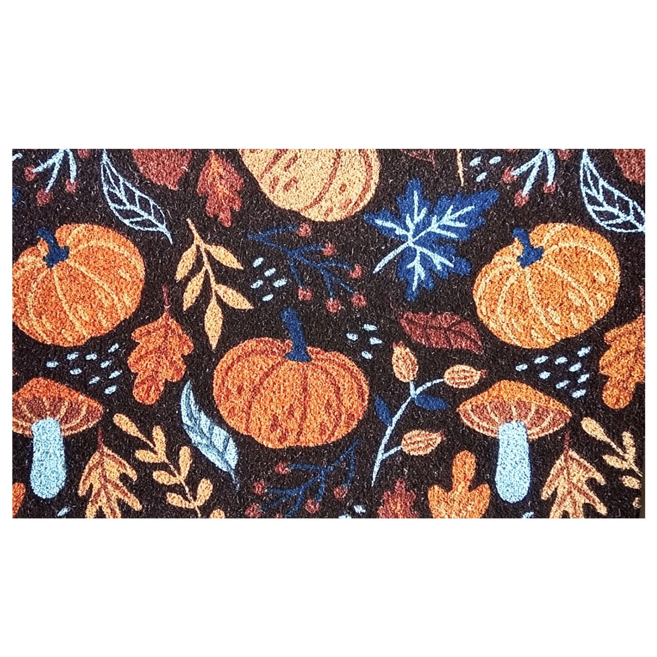 Pumpkin and Mushroom Fall Coir Outdoor Doormat 18 x 30