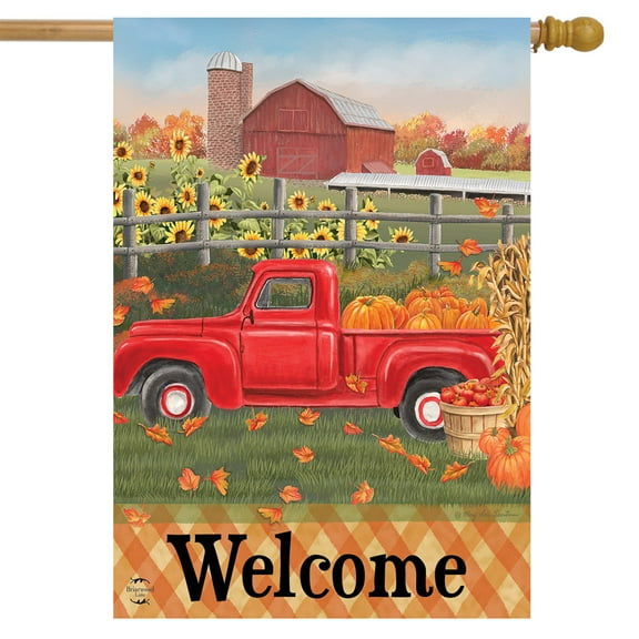 Briarwood Lane Fall Farm Welcome House Flag