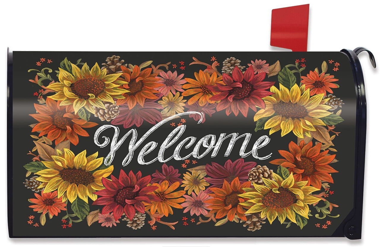 Briarwood Lane Fall Flowers Welcome Magnetic Mailbox Cover