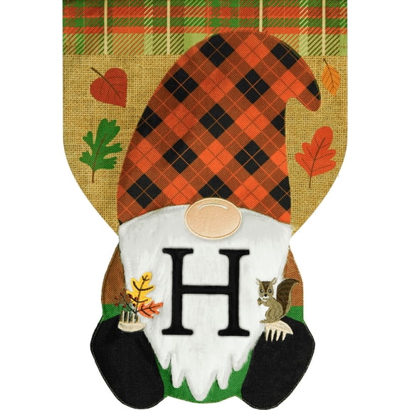 Briarwood Lane Fall Garden Flag 12x18 For Outdoor Fall Gnome Burlap Monogram Letter H For Fall Garden Flag Flags For Outside