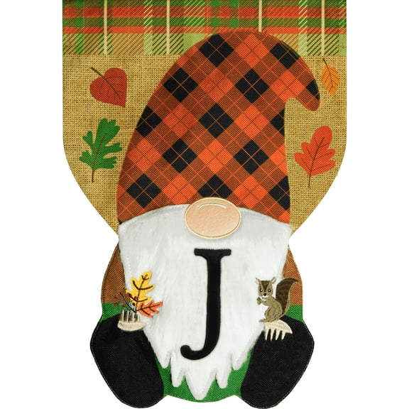 Briarwood Lane Fall Garden Flag 12x18 For Outdoor Fall Gnome Burlap Monogram Letter J For Fall Garden Flag Flags For Outside