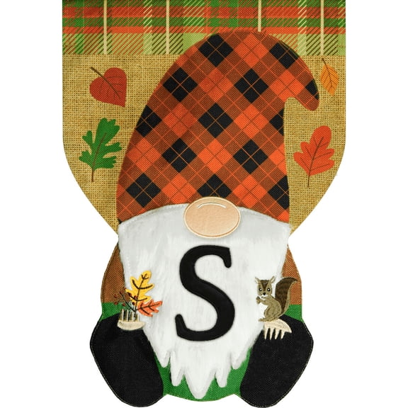 Briarwood Lane Fall Garden Flag 12x18 For Outdoor Fall Gnome Burlap Monogram Letter S For Fall Garden Flag Flags For Outside