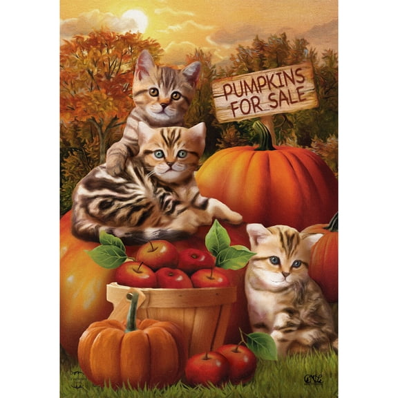 Briarwood Lane Fall Garden Flag 12x18 For Outdoor Fall Kittens Pumpkins For Fall Garden Flag Flags For Outside